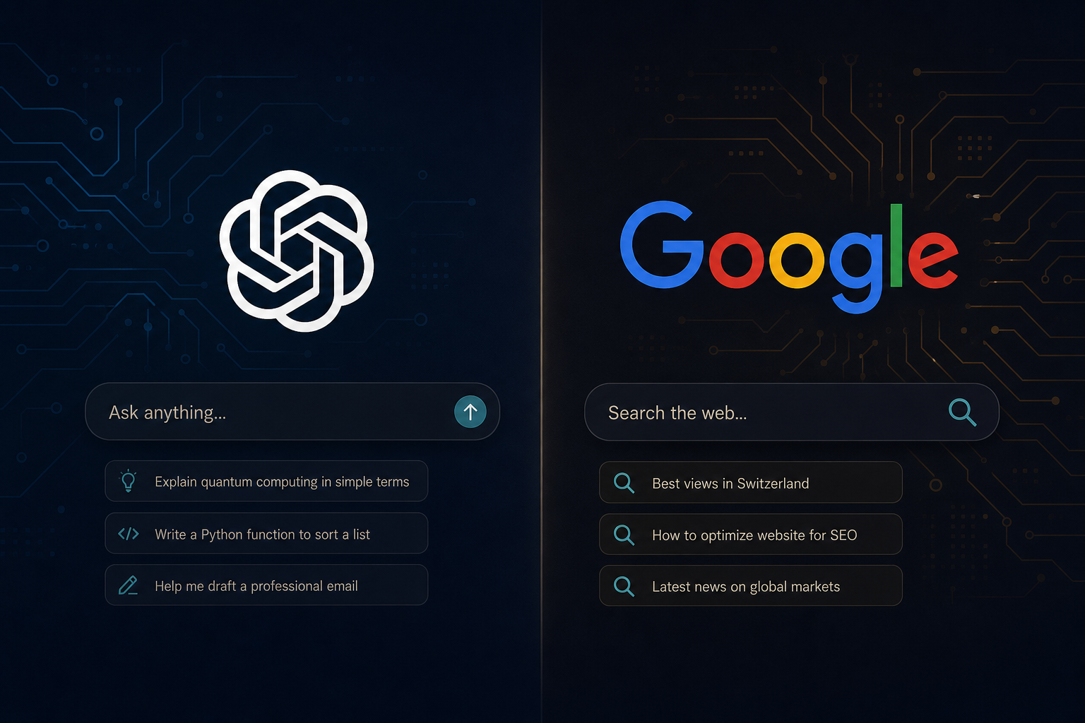 ChatGPT and Google as coexisting search interfaces